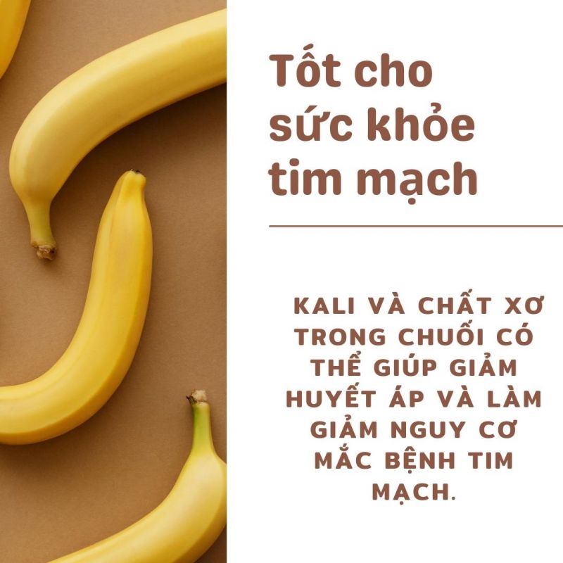 Tác dụng của quả Chuối Tốt cho sức khỏe tim mạch